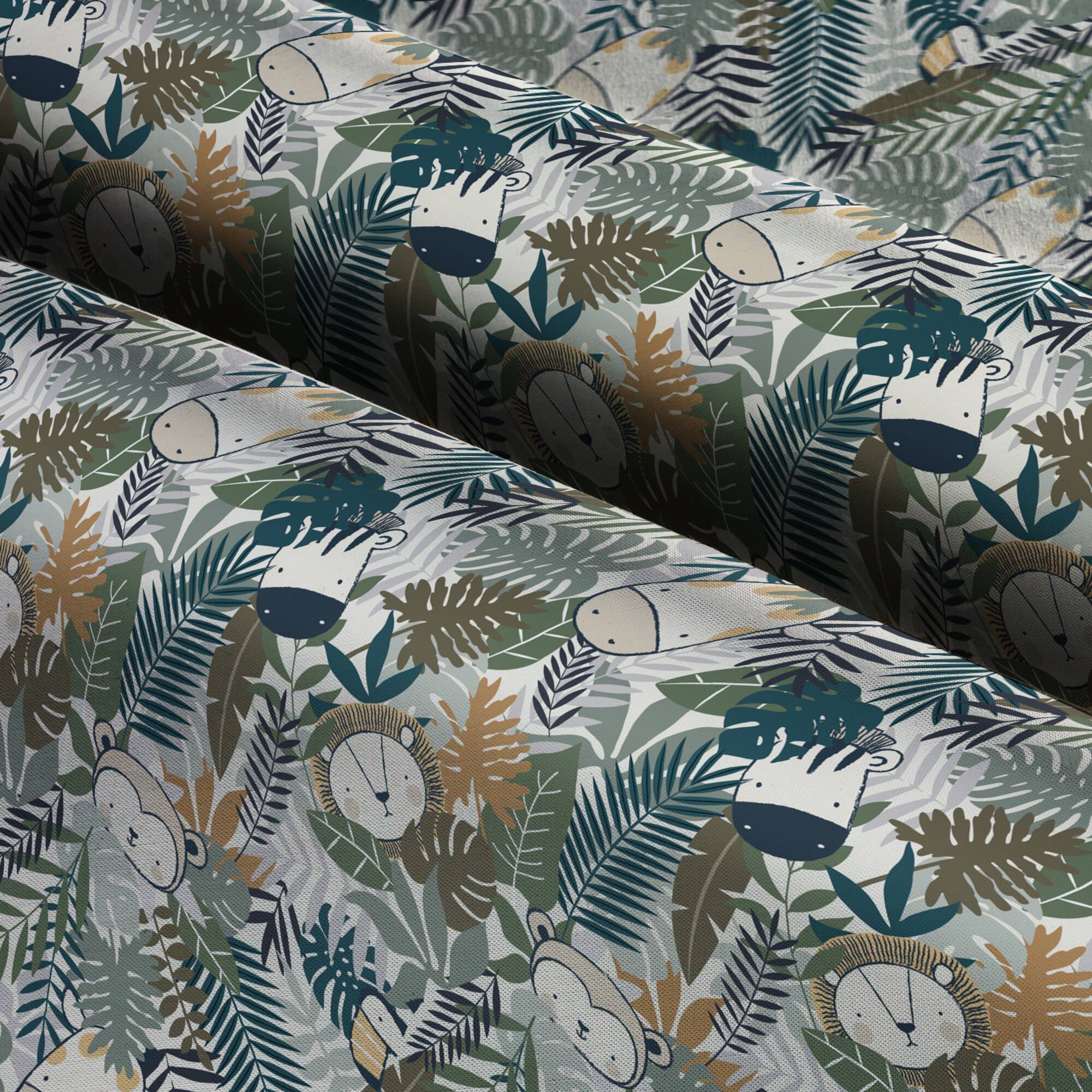 Stay Wild Jungle Animals Cotton Fabric